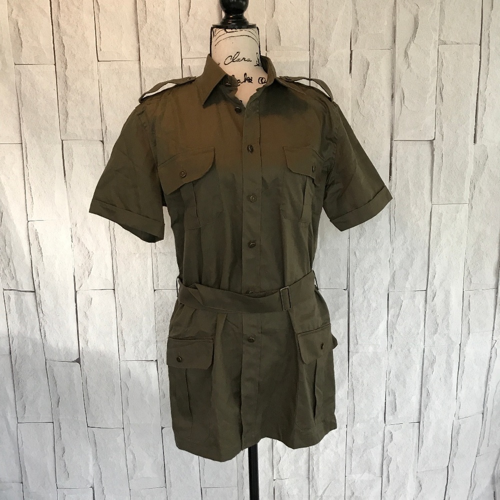 Womens SIZE UNKNOWN | Olive Button Front Dress